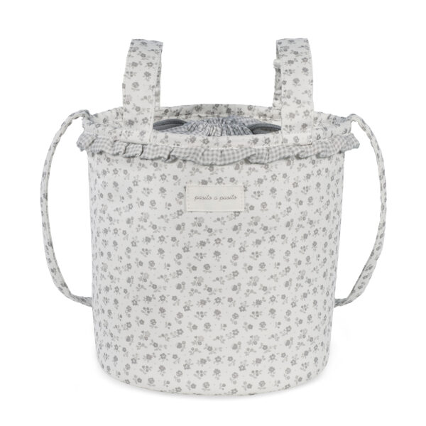 Bucket Little Bloom Flor Gris Pasito a Pasito