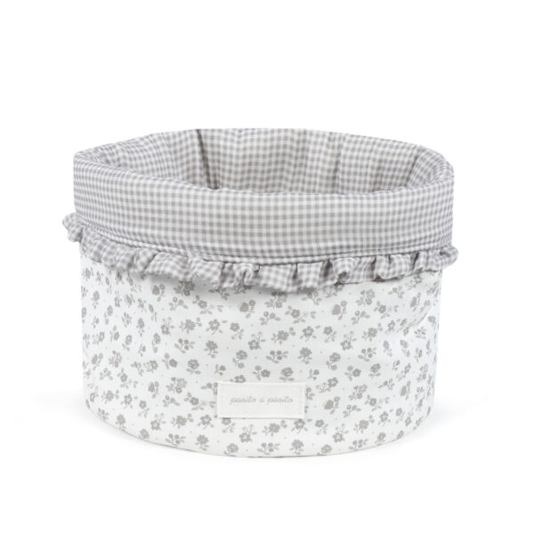 Cesta Organizadora Little Bloom Flor Gris Pasito a Pasito