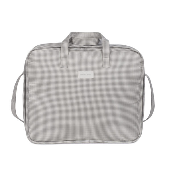 Maleta Little Bloom Vichy Gris Pasito a Pasito