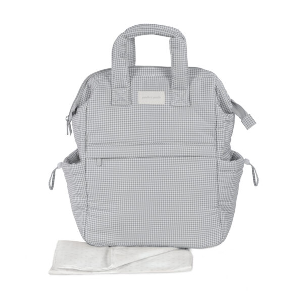 Mochila Little Bloom Vichy Gris Pasito a Pasito