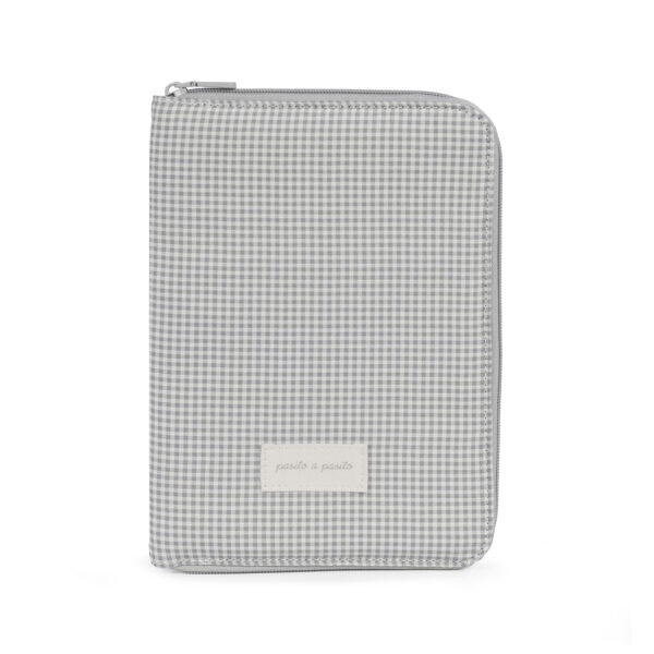 Portadocumentos Little Bloom Vichy Gris Pasito a Pasito