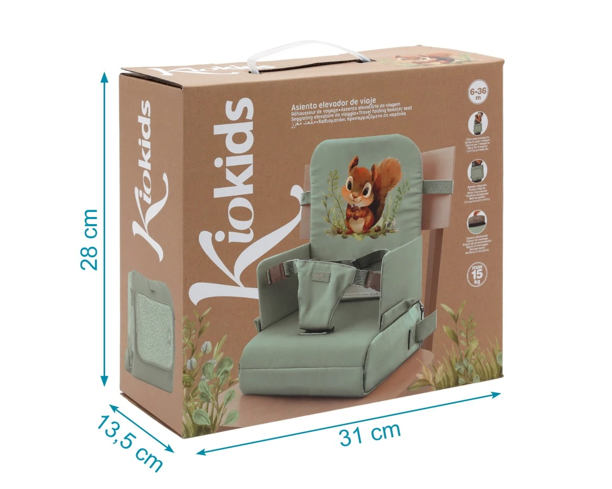 Trona de Viaje Ardilla Menta Kiokids - Imagen 5