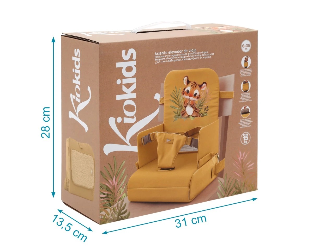 Trona de Viaje Tigre Mostaza Kiokids - Imagen 5