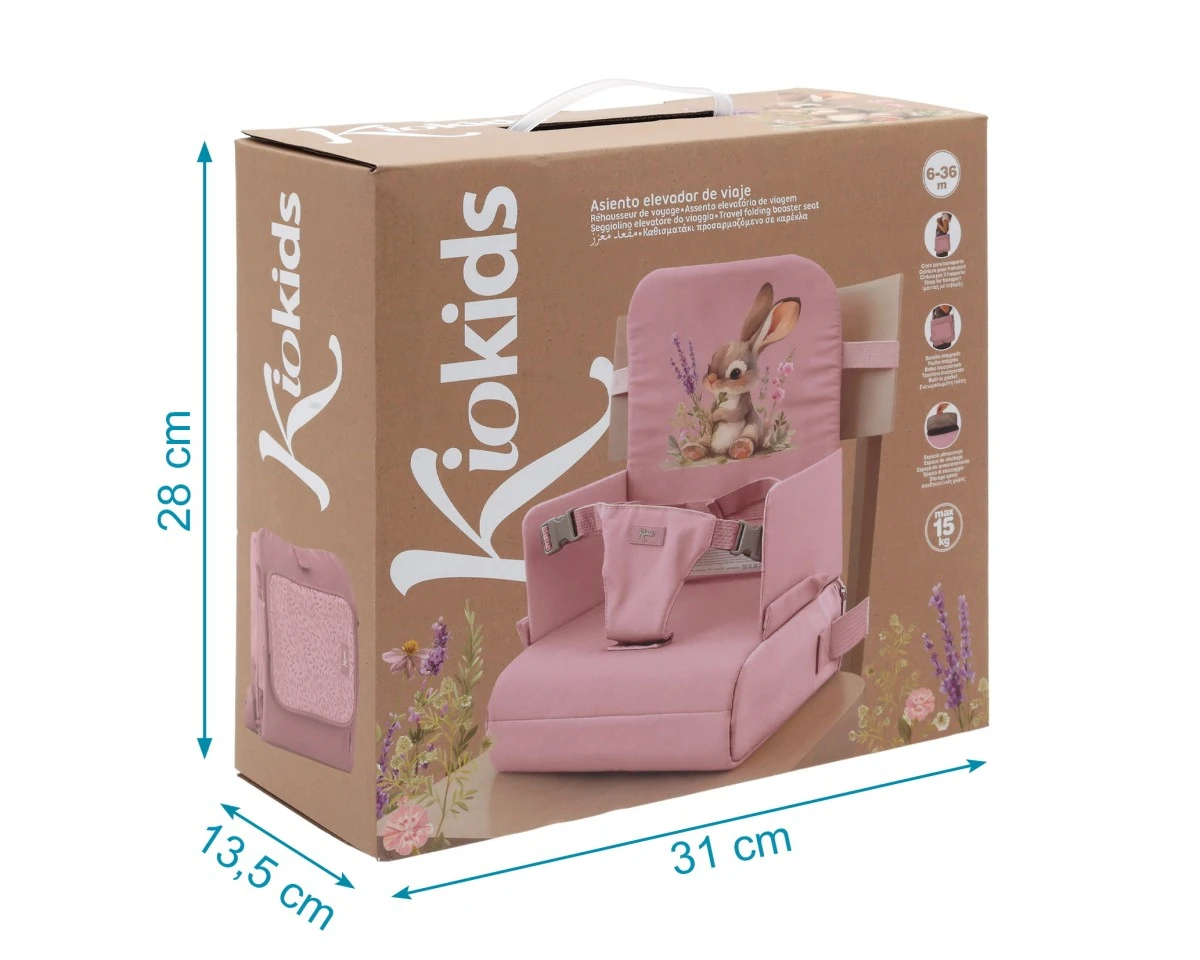 Trona de Viaje Conejito Rosa Kiokids - Imagen 5
