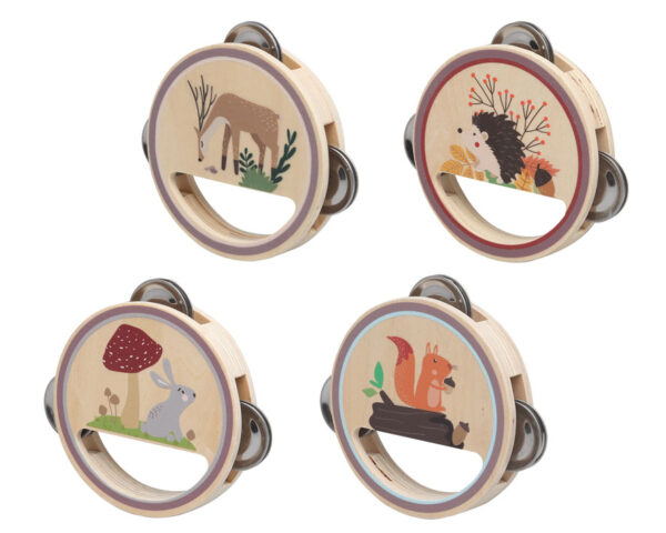 Pandereta Madera Animales Kiokids
