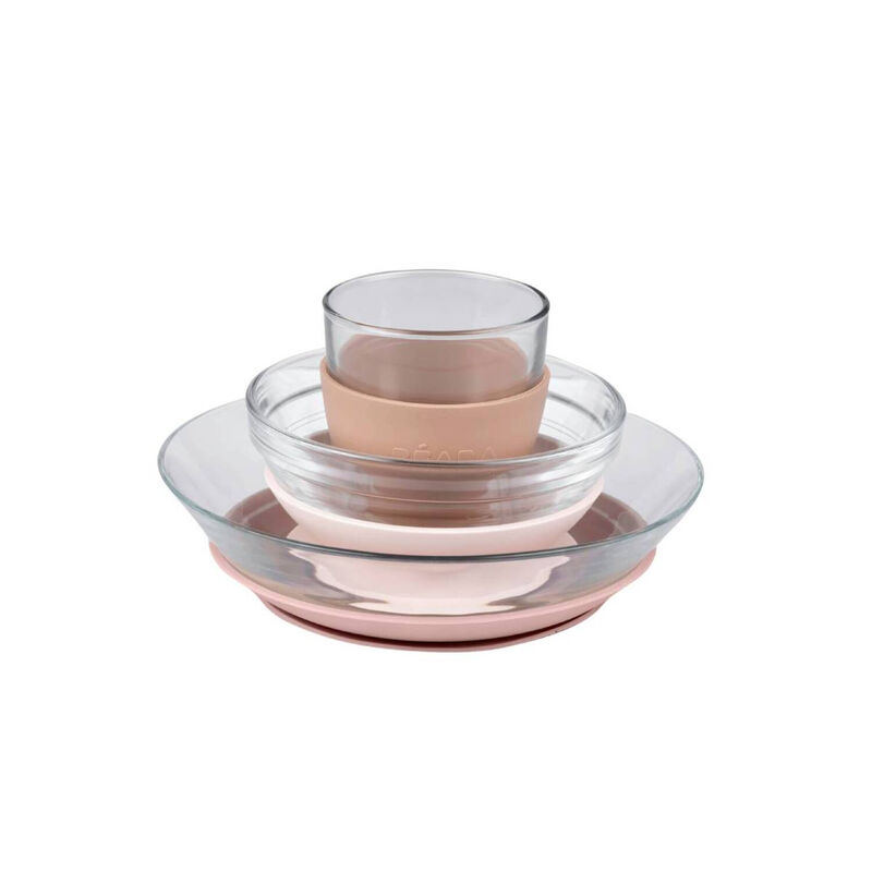 Set Vajilla Cristal Rosa Beaba - Imagen 2