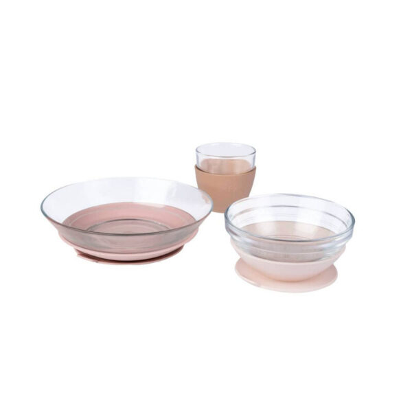Set Vajilla Cristal Rosa Beaba