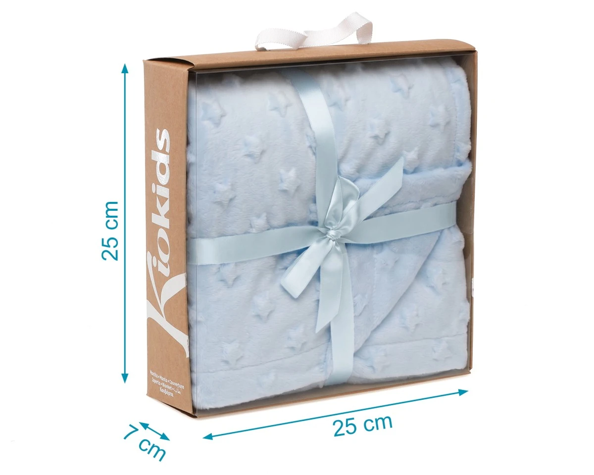 Manta Bebe Estrellas Azul Kiokids - Imagen 4
