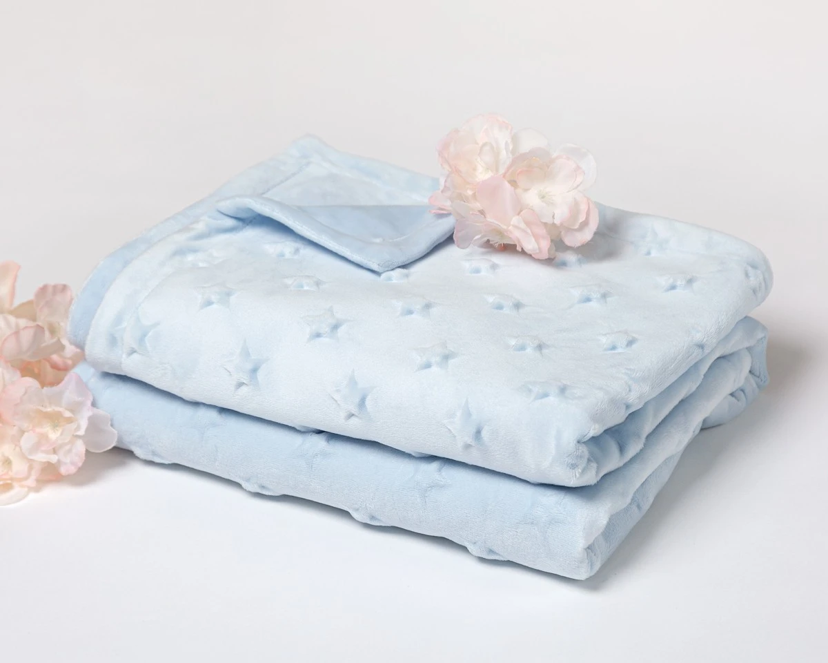 Manta Bebe Estrellas Azul Kiokids - Imagen 2