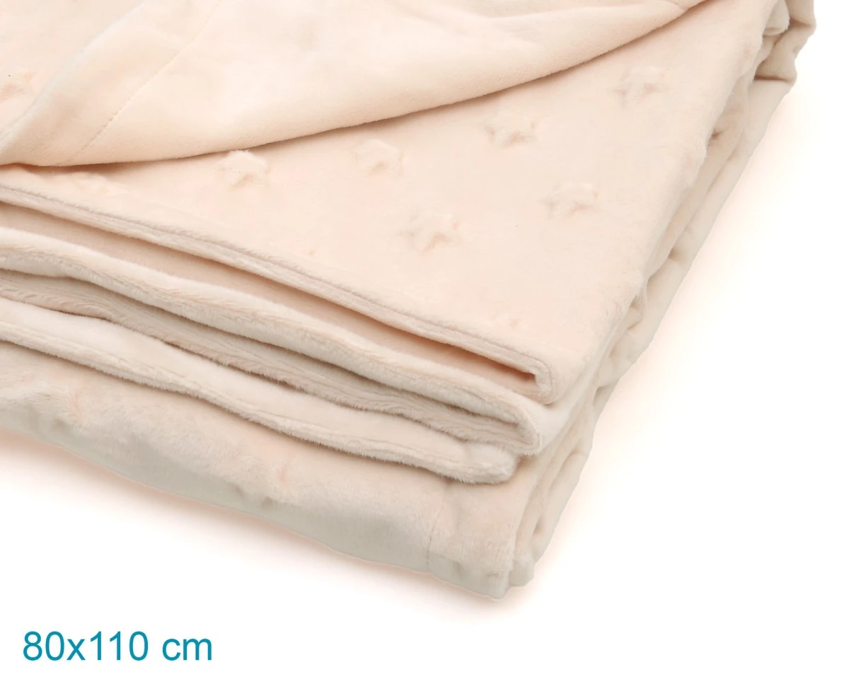 Manta Bebe Estrellas Beige Kiokids - Imagen 3