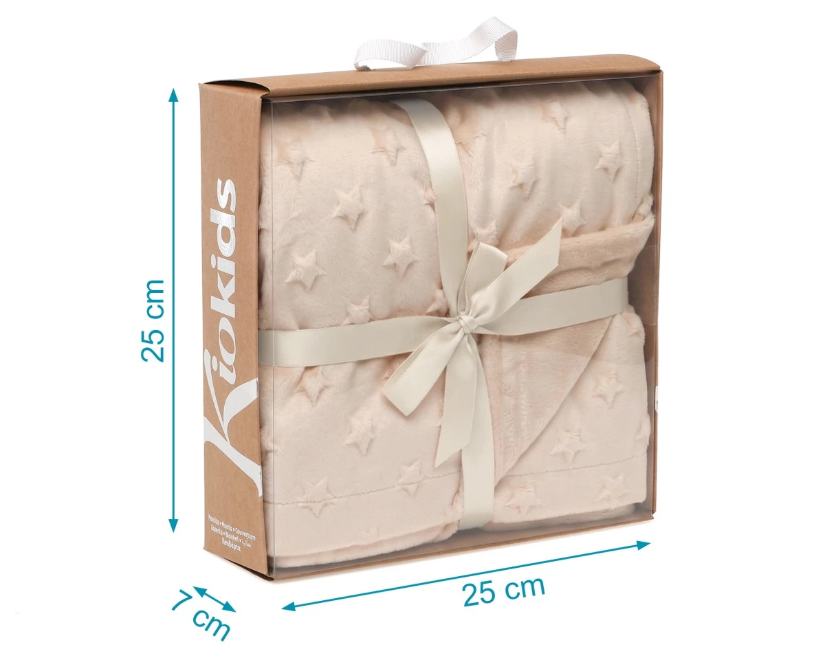 Manta Bebe Estrellas Beige Kiokids - Imagen 4