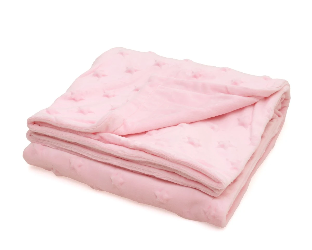 Manta Bebe Estrellas Rosa Bebe Kiokids