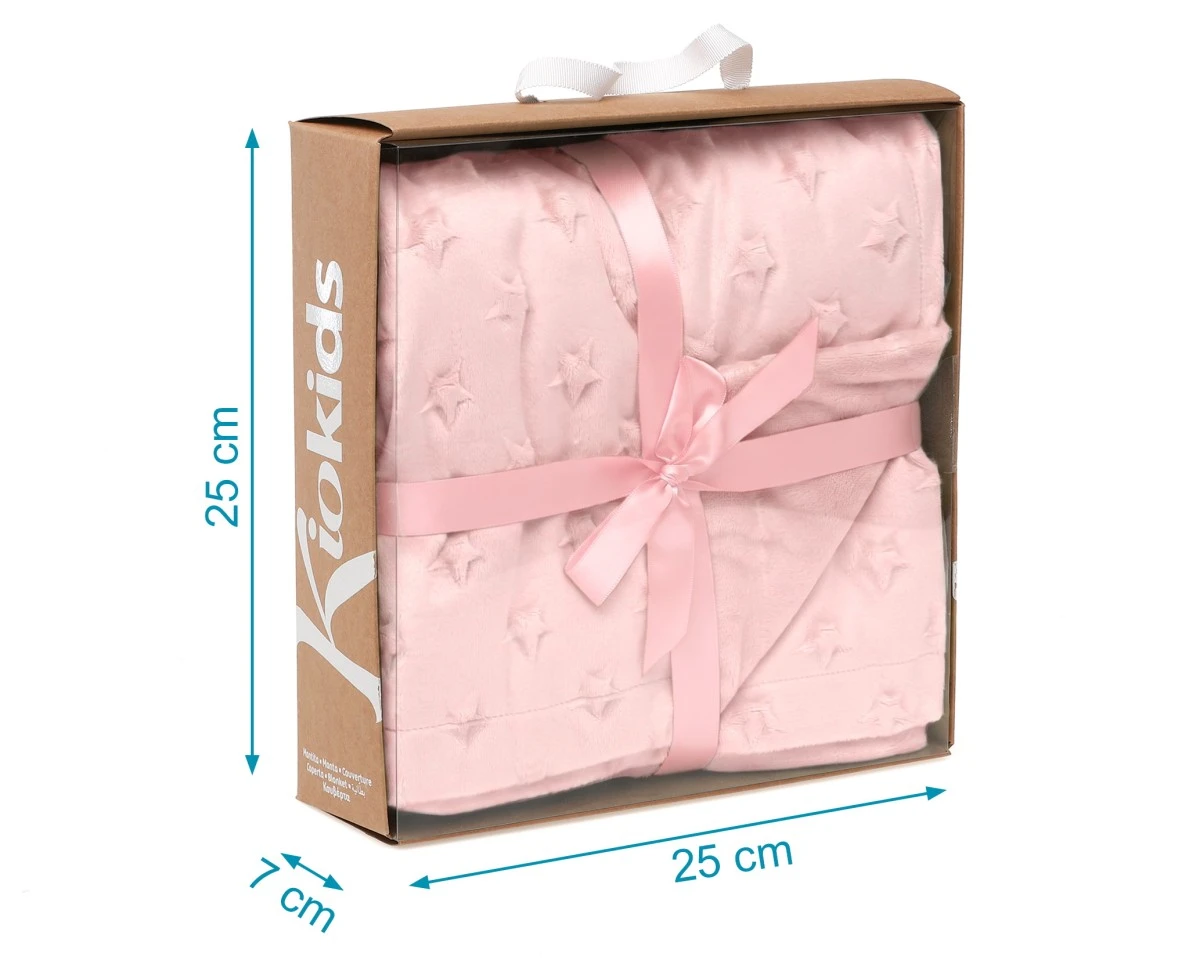 Manta Bebe Estrellas Rosa Bebe Kiokids - Imagen 4