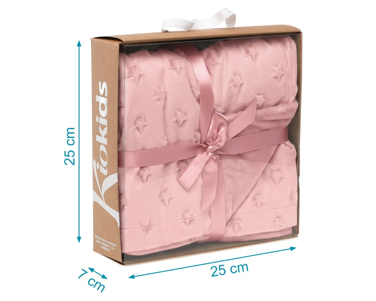 Manta Bebe Estrellas Rosa Kiokids - Imagen 4