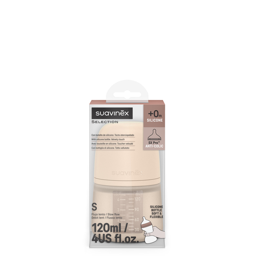Biberón Silicona 120ML Beige Suavinex - Imagen 3