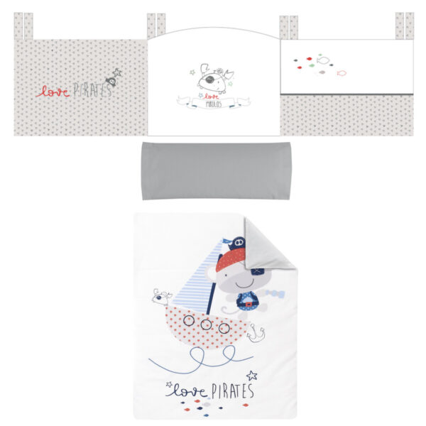 Edredon + protector + funda de almohada Cuna Pirates Bimbidreams