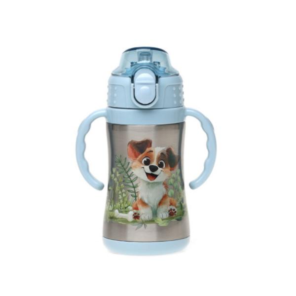 Botella Entrenamiento Inox Perrito Azul Kiokids