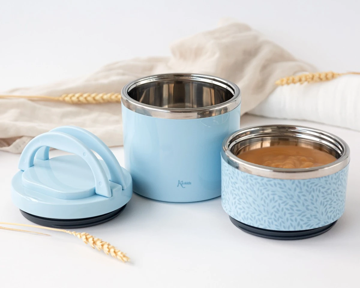 Termo Doble Comida 930ml Azul Kiokids - Imagen 3