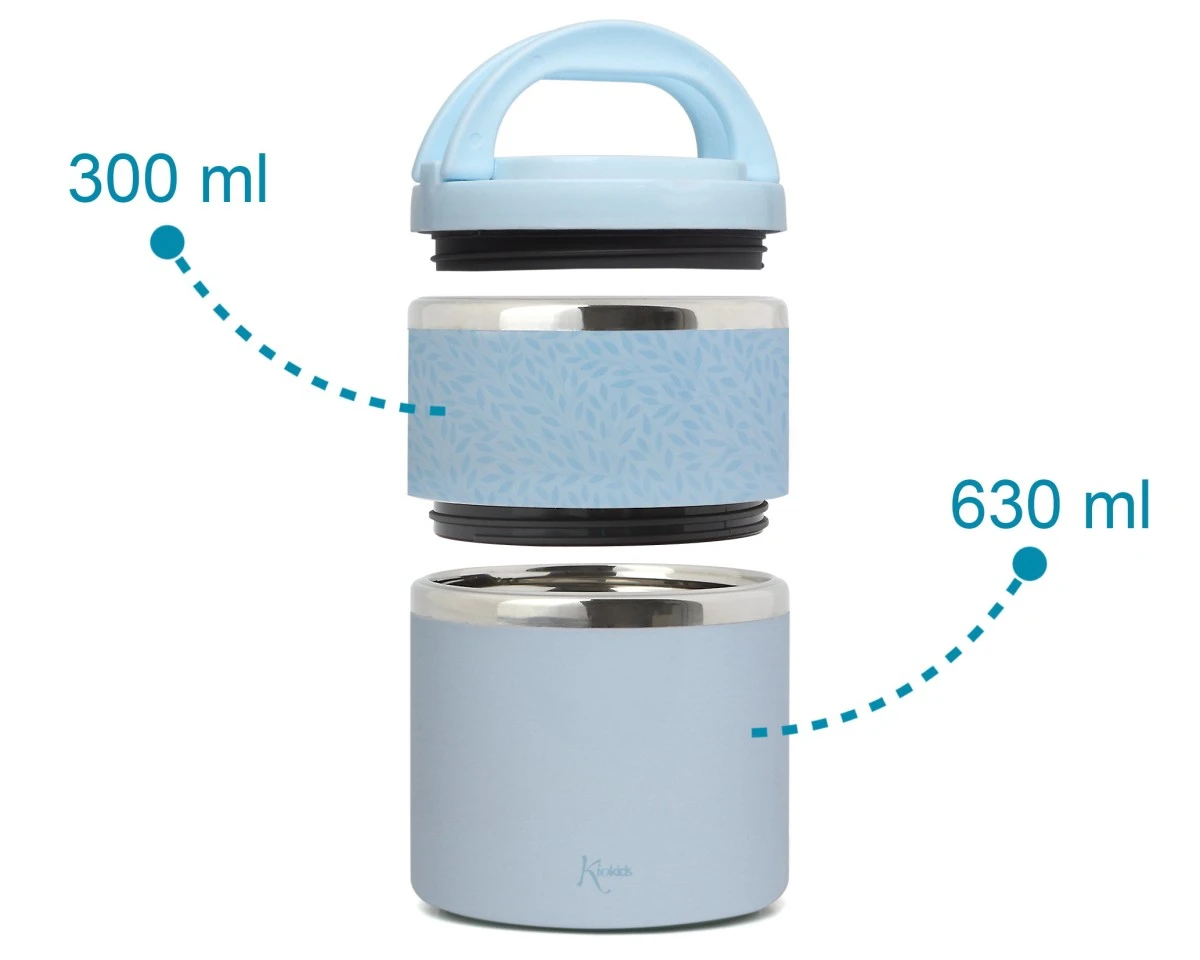Termo Doble Comida 930ml Azul Kiokids - Imagen 4