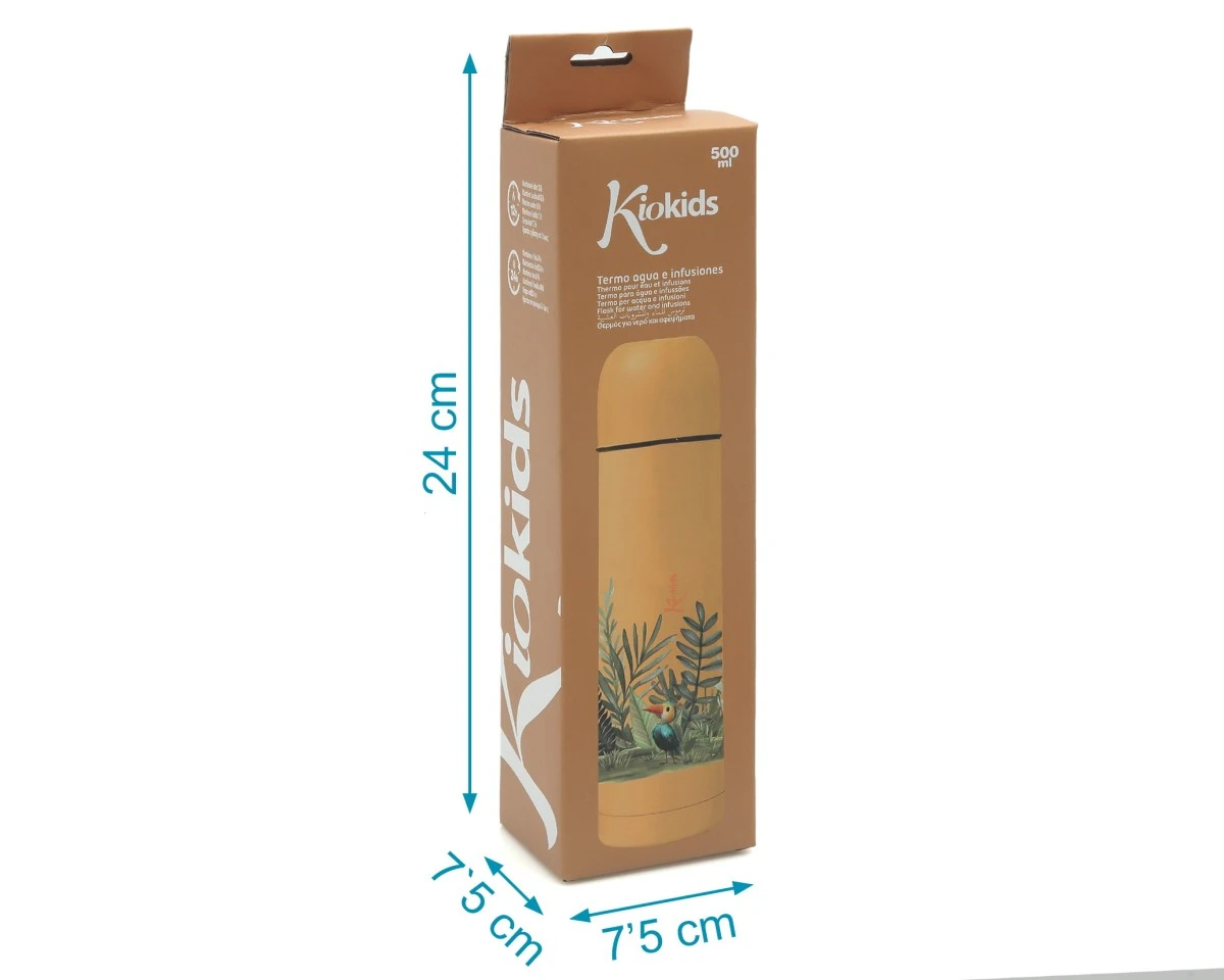 Termo Liquido 500ml Tigre Mostaza Kiokids - Imagen 4